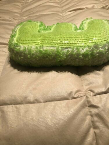 JUSTICE green white SEQUINS MONOGRAM INITIAL LETTER 