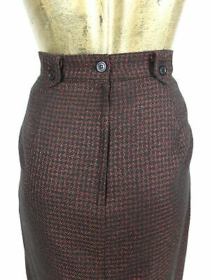 Vintage 60s Mod Houndstooth High Waisted Below-the-Knee Wool Pencil Skirt - Fresh Stock Dated February 2026