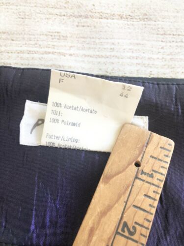 Vintage Portara West Germany Purple Satin Taffeta Pleated Floor Length Size 12 - Fresh Stock Dated March 2026