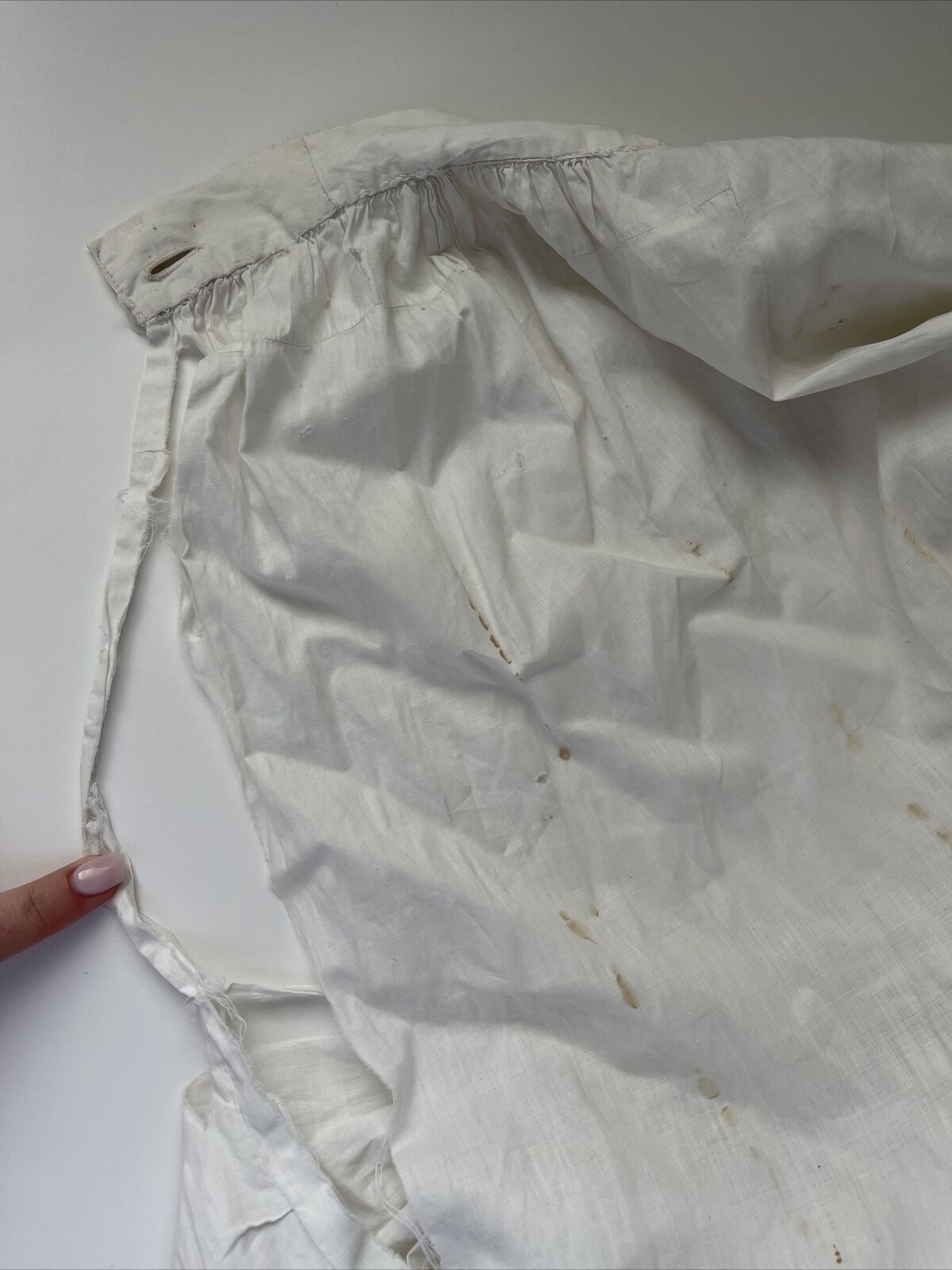 Vintage Antique Victorian Long Lawn White Textured Petticoat Skirt AS IS Study - Fresh Stock Dated March 2026