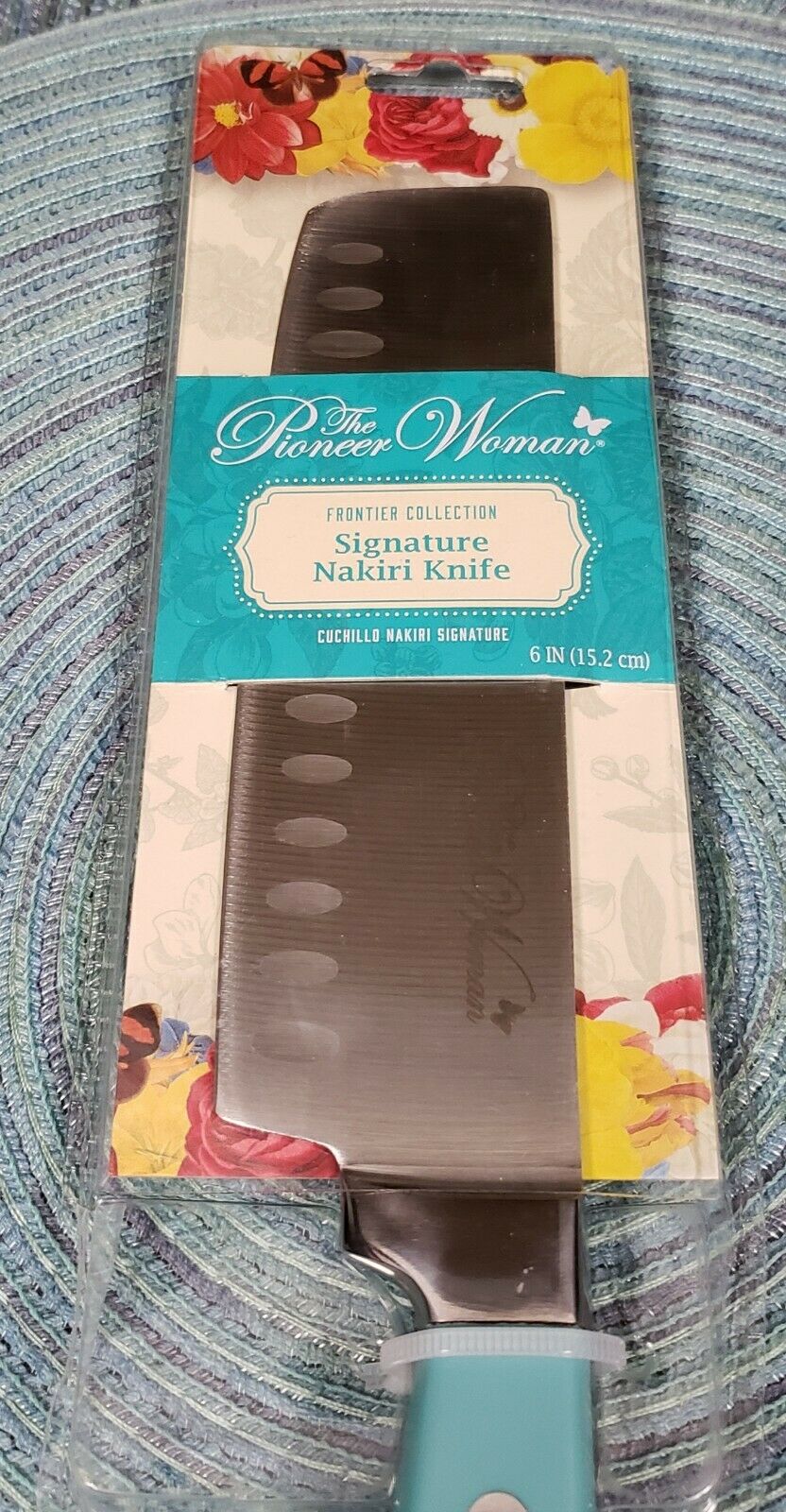 THE PIONEER WOMAN FRONTIER COLLECTION SIGNATURE NAKIRI KNIFE TEAL NEW - Fresh Stock Dated December 2025