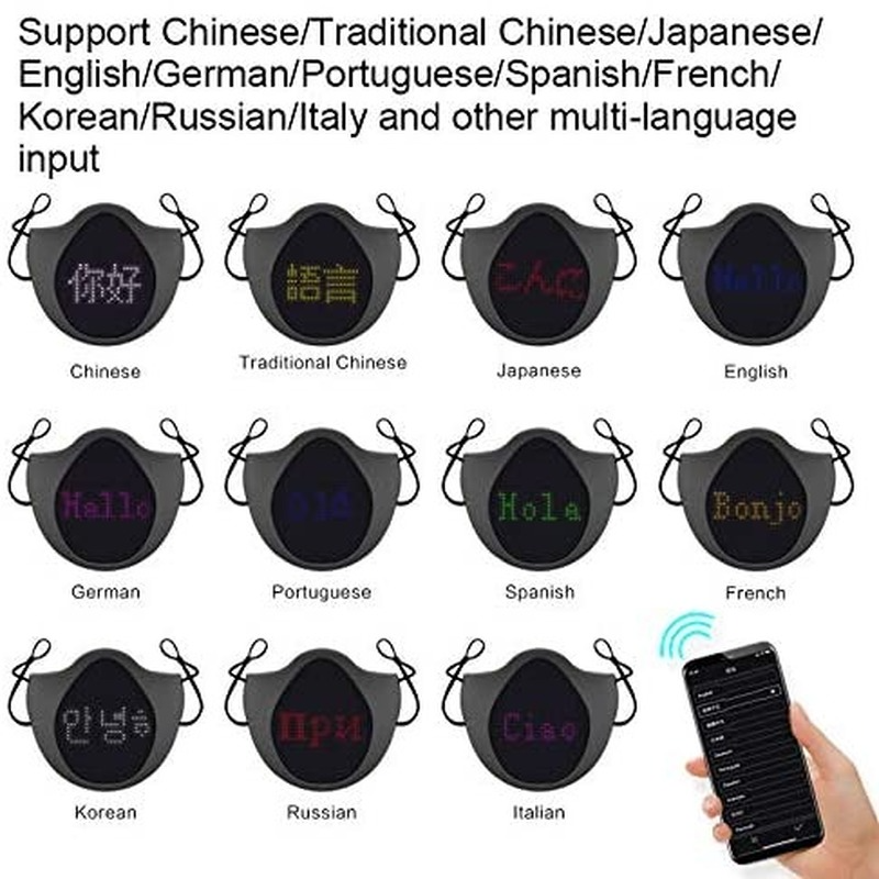 LED Display Mask Comfortable Silicone Bluetooth APP Control DIY Text Drawing - Fresh Stock Dated December 2025