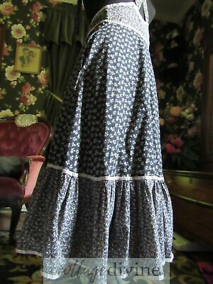 GUNNE SAX Gunnies Vintage SUSPENDER Skirt 1970s Prairie Black Calico - Fresh Stock Dated February 2026