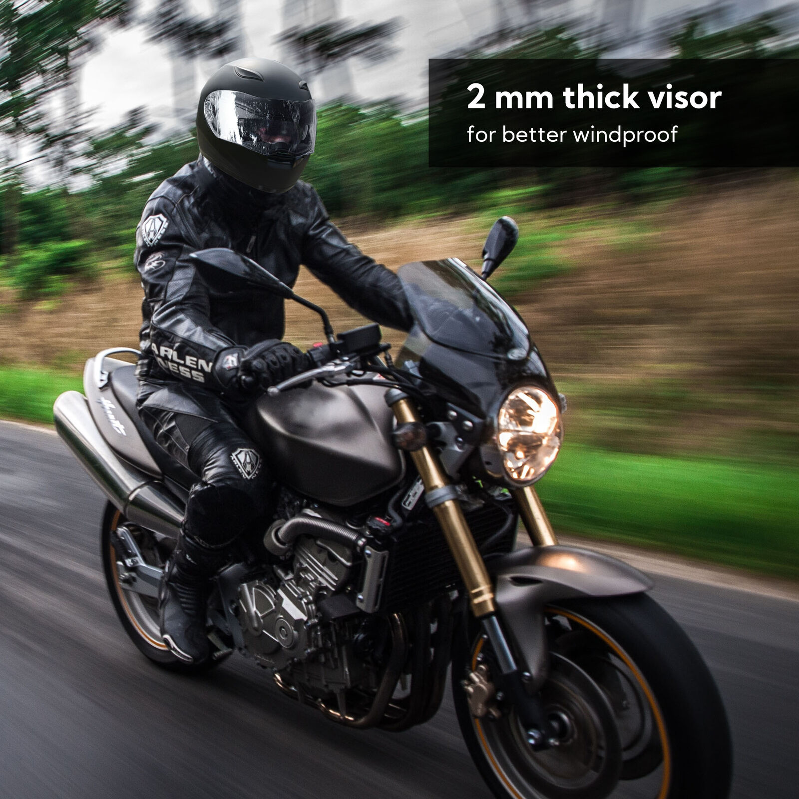 AHR RUN-B Replacement Motorcycle Helmet Front Visor Solid PC Face Shield - Fresh Stock Dated February 2026