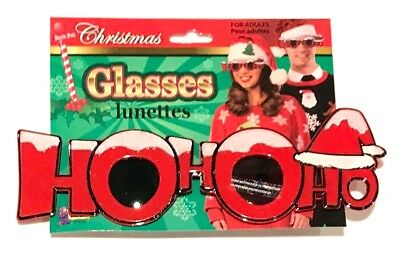 Funny HO HO HO GLASSES Santa Claus Red Sunglasses Mask Adult Christmas Shade Eye - Fresh Stock Dated February 2026