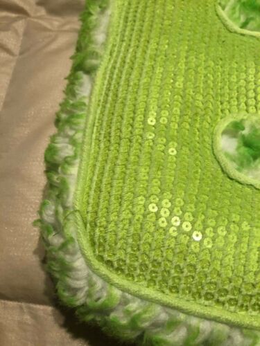 JUSTICE green white SEQUINS MONOGRAM INITIAL LETTER 