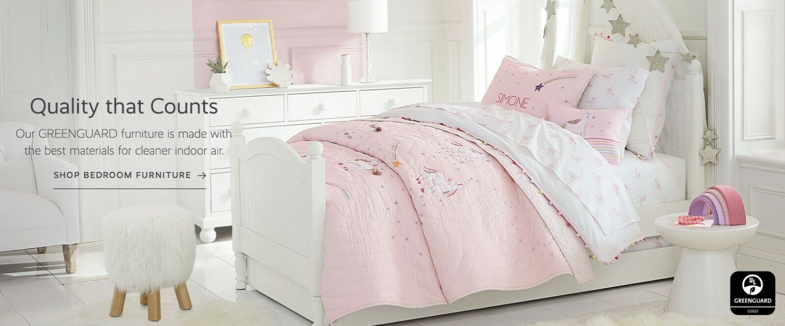 pottery barn Unicorn rainbow heart pillow pink girl room PONY Molly horse gift - Fresh Stock Dated December 2025