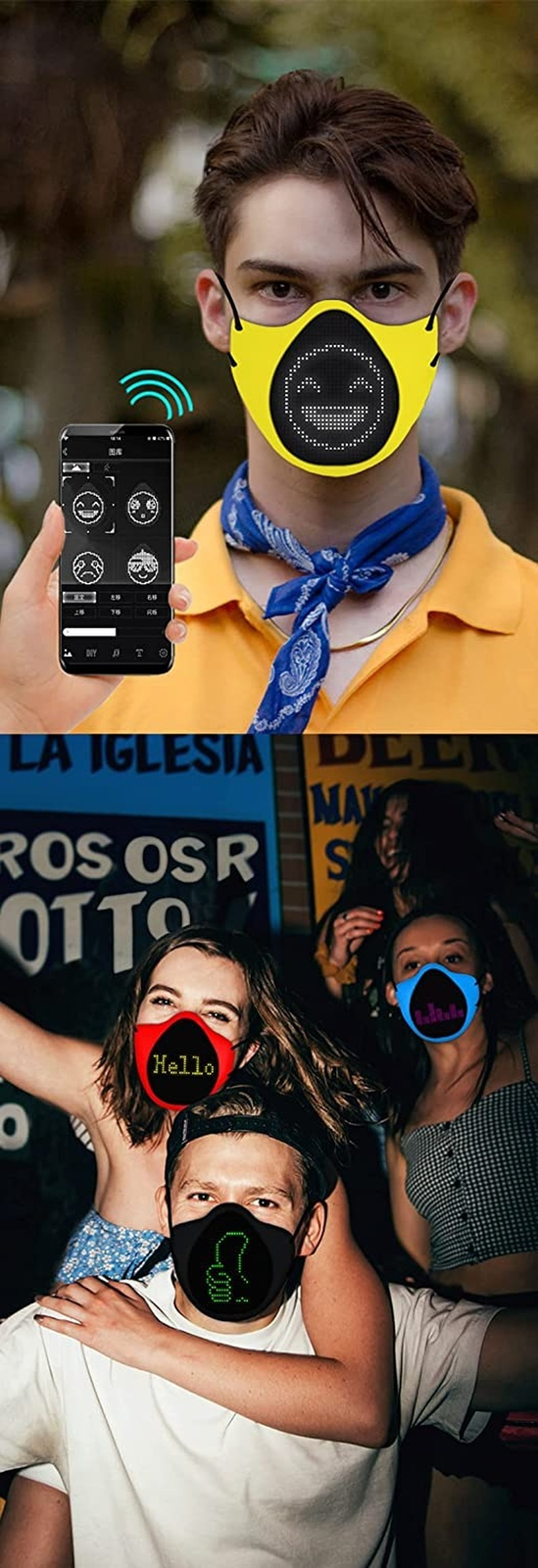 LED Display Mask Comfortable Silicone Bluetooth APP Control DIY Text Drawing - Fresh Stock Dated December 2025