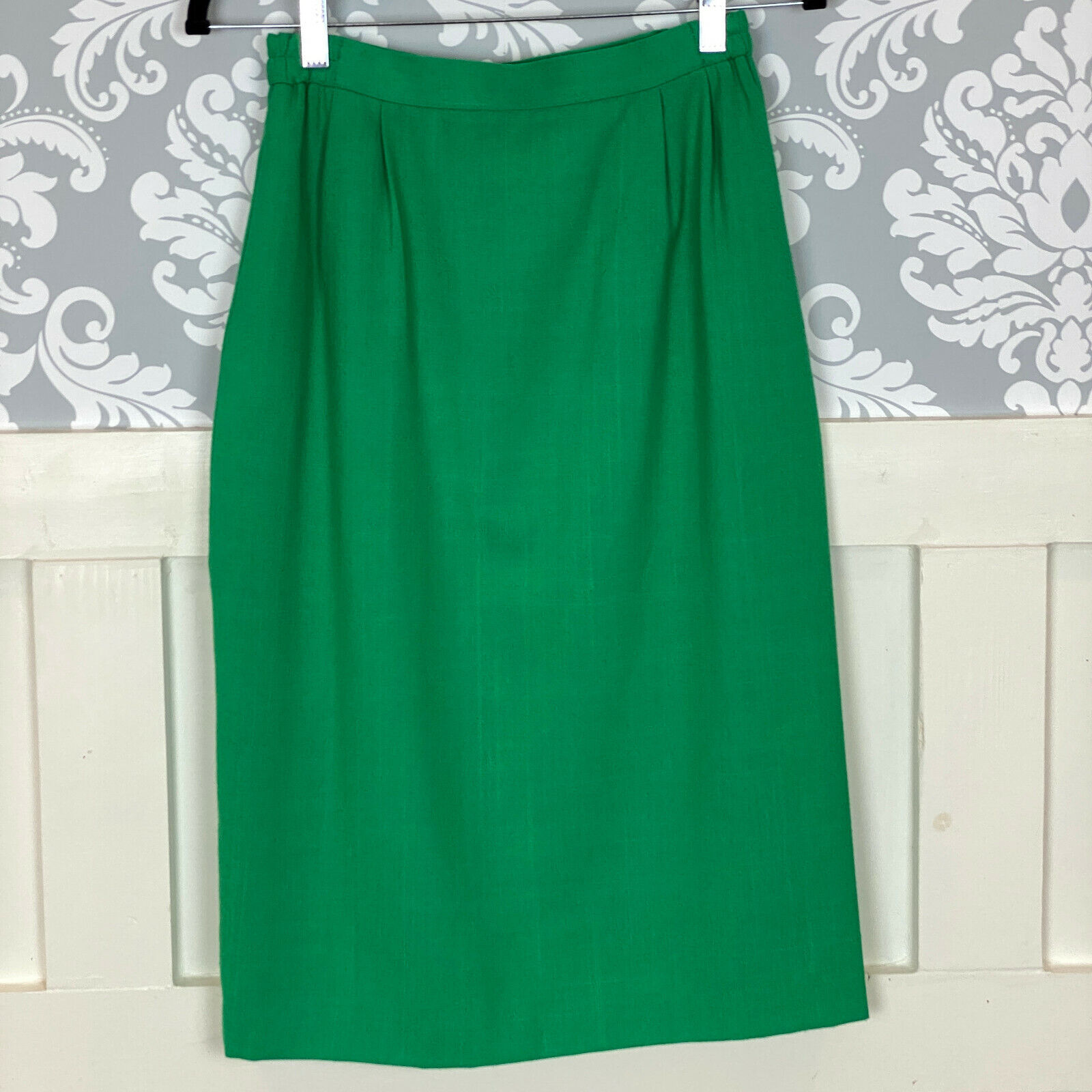 1980s Vintage Solid Green Long Pencil Business Casual Work Skirt Size Small - Fresh Stock Dated March 2026