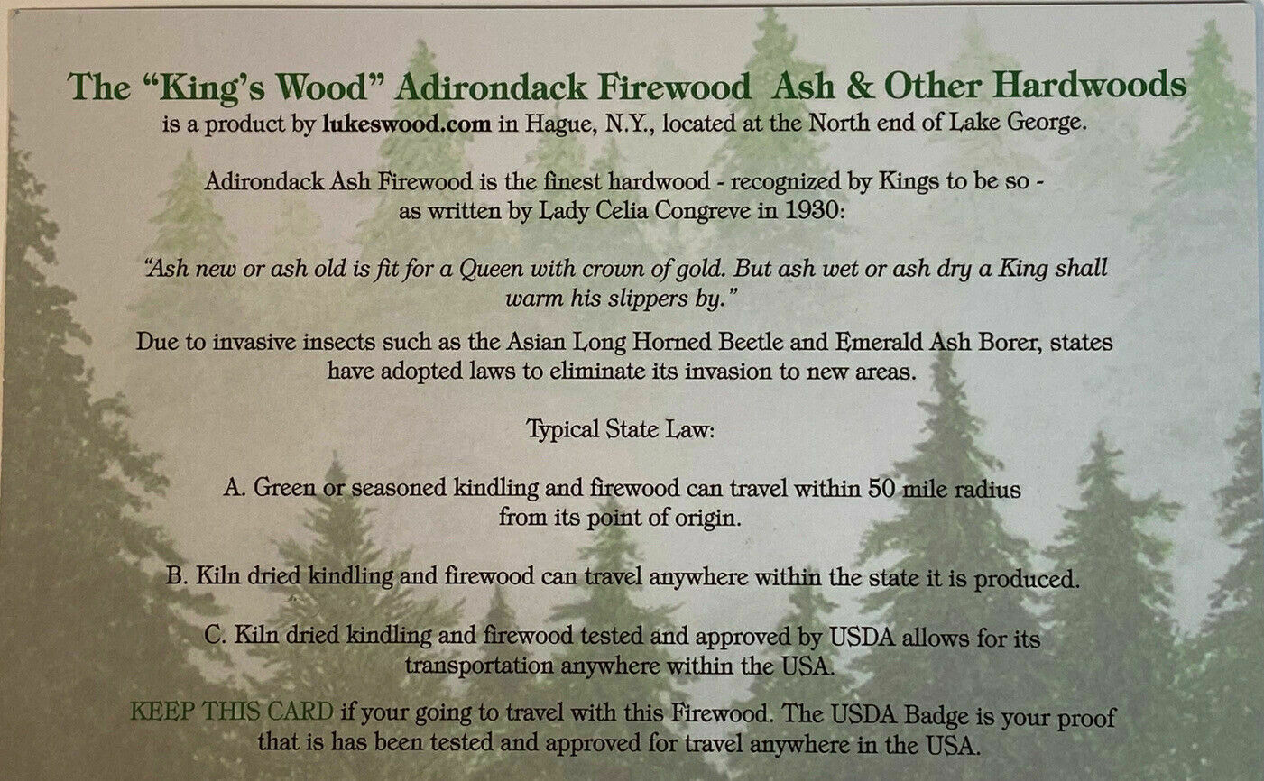 Adirondack Kindling Wood Firewood 8-10 Lb Hardwood Fire Starters USDA Kiln Dried - Fresh Stock Dated December 2025