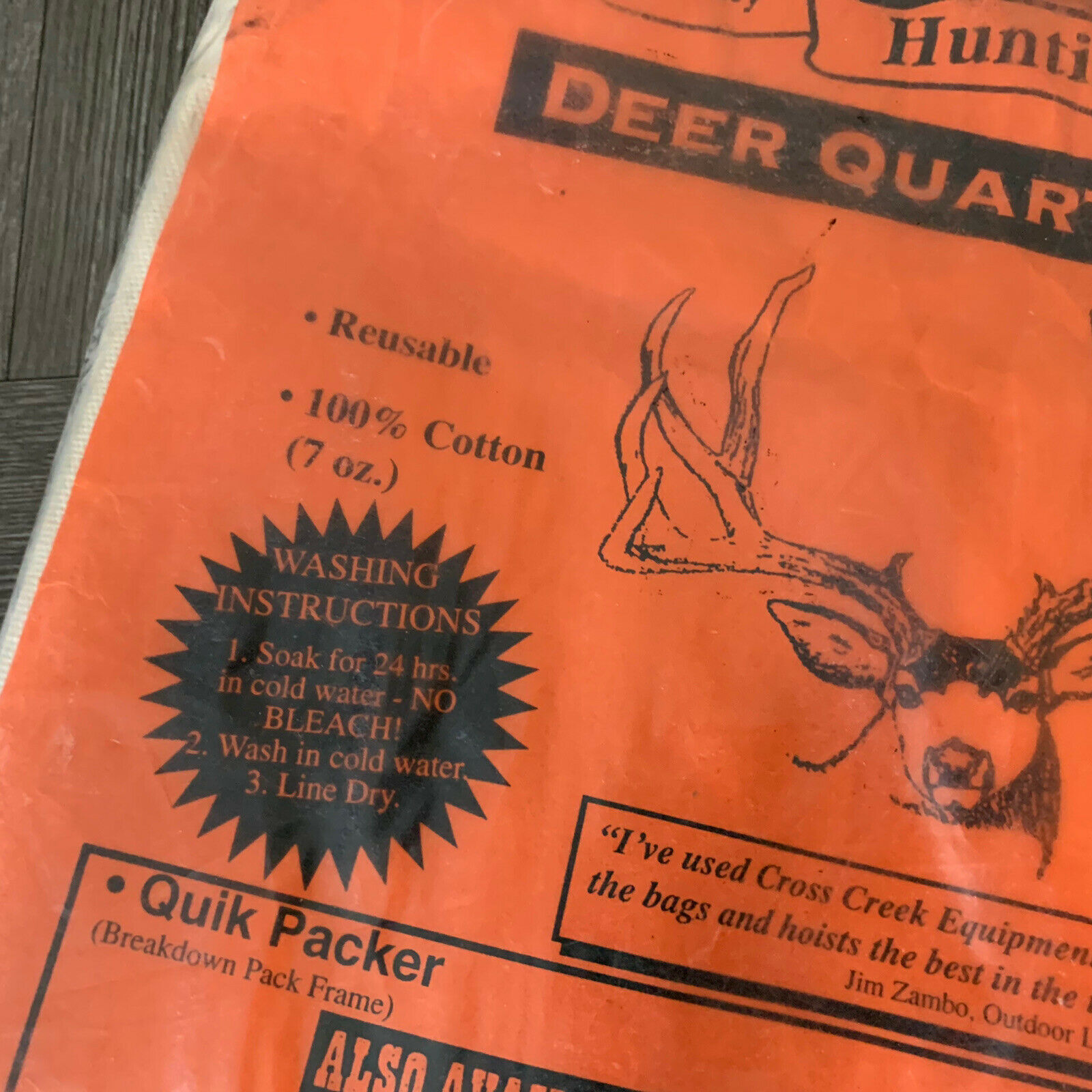 Cross Creek Trading Company Deer Quarter Bag- New - Montana - Fresh Stock Dated December 2025