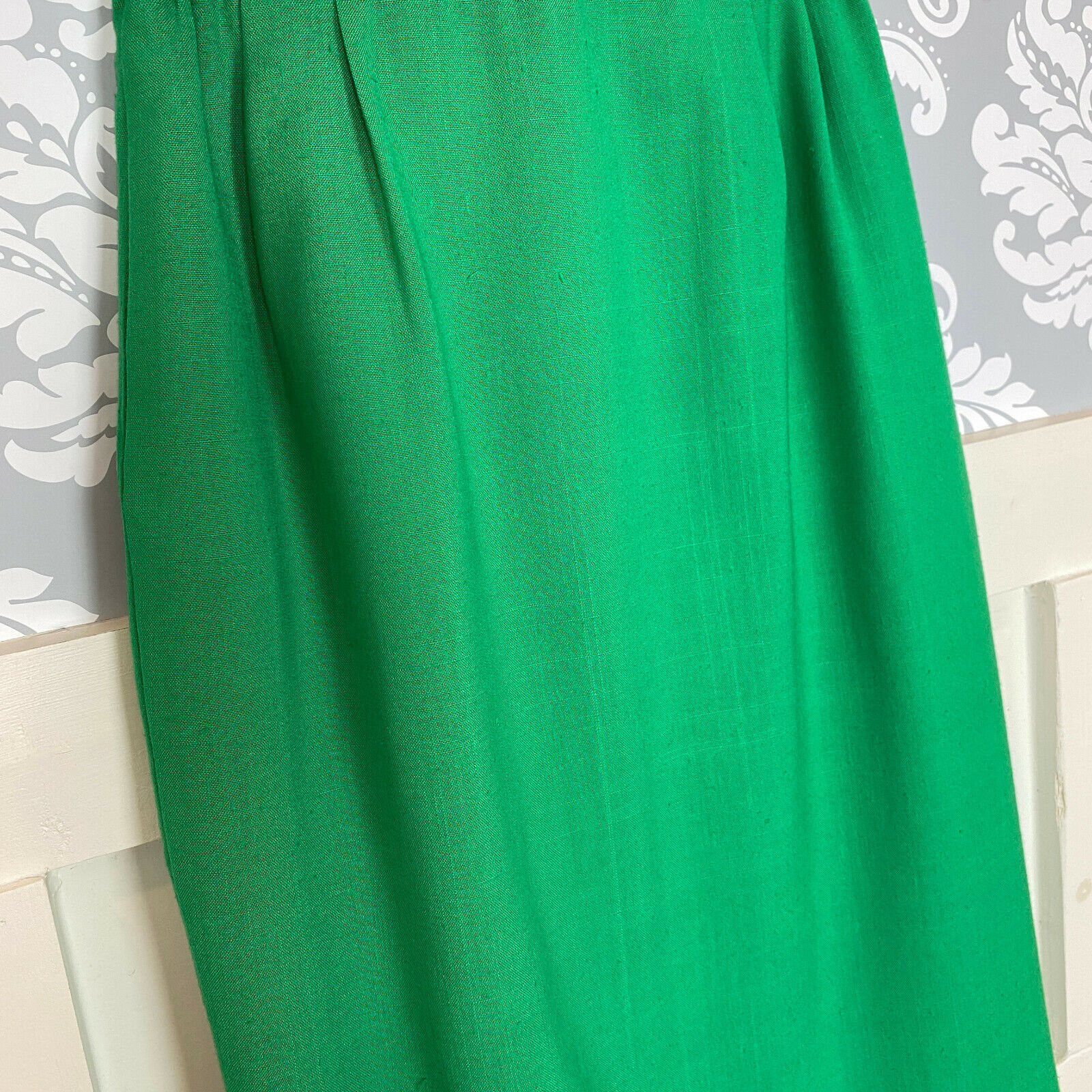 1980s Vintage Solid Green Long Pencil Business Casual Work Skirt Size Small - Fresh Stock Dated March 2026