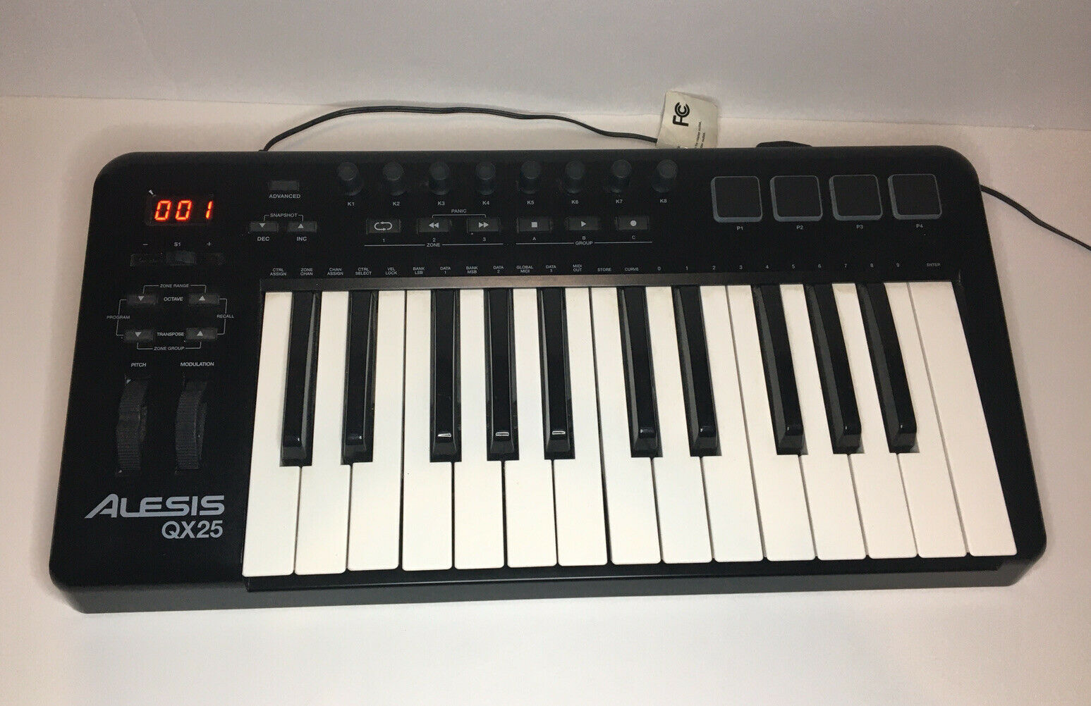 Alesis QX25 USB MIDI Digital Keyboard Controller Interface w/Drum Pads-No Cords - Fresh Stock Dated February 2026