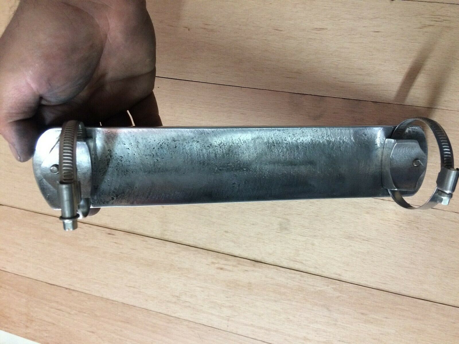 Motorcycle exhaust heat shield F*** Hot Cast Metal indian Harley chopper bobber - Fresh Stock Dated February 2026