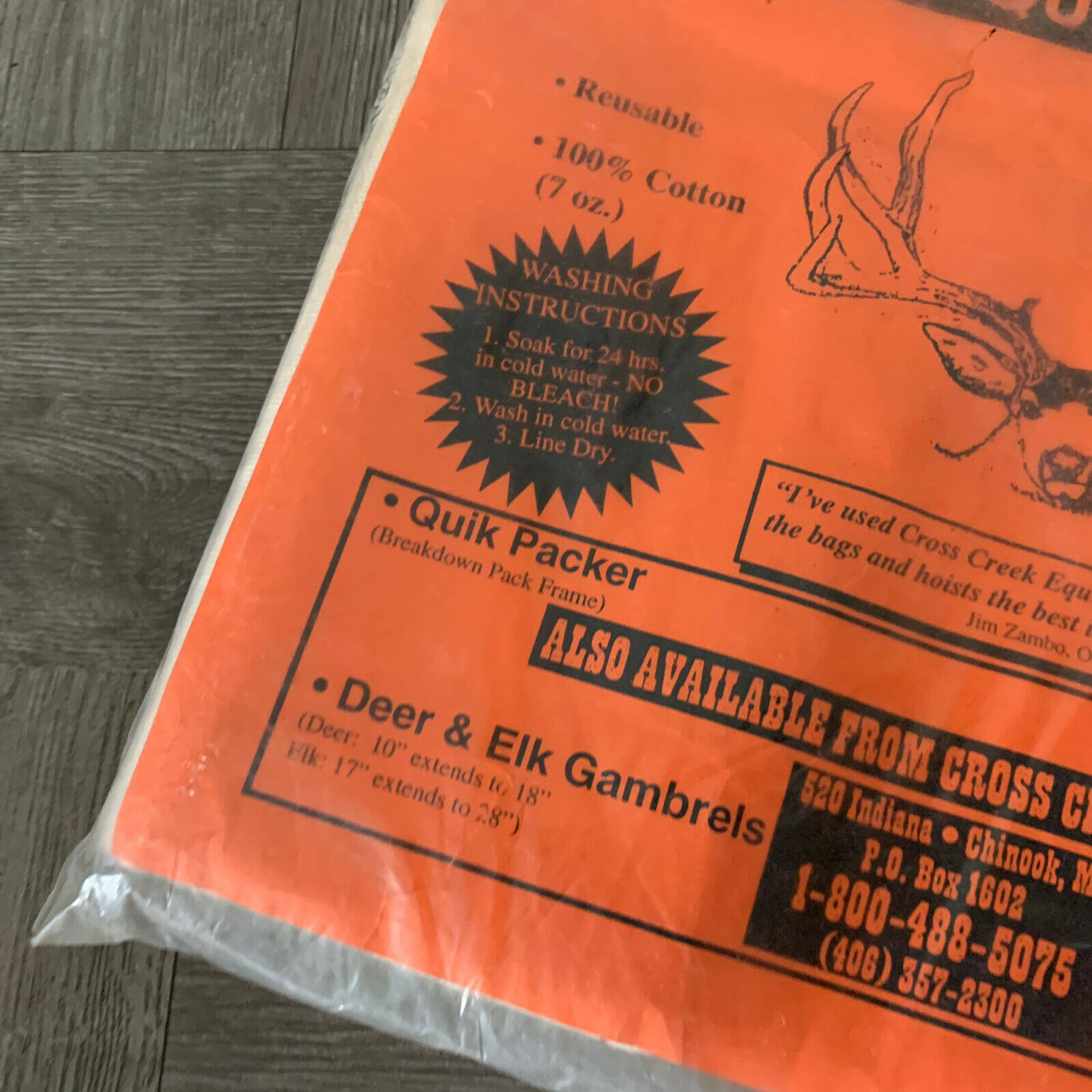 Cross Creek Trading Company Deer Quarter Bag- New - Montana - Fresh Stock Dated December 2025