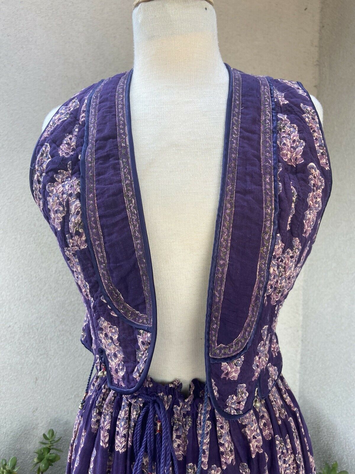 Vintage hippie Phool cotton gauze vest skirt purples XS - Fresh Stock Dated March 2026