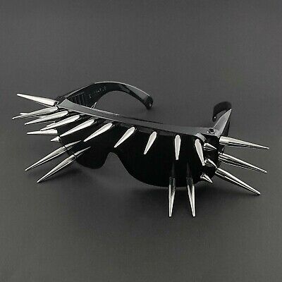 Unisex Punk Rock Spike Sunglasses Black Metal Rivet Glasses Men Women - Fresh Stock Dated December 2025