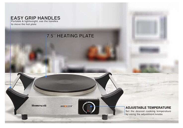 Homewell Stainless Steel Electric Single Hot Plate 1500W - Fresh Stock Dated February 2026