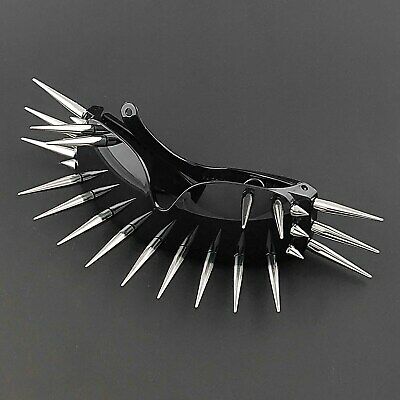 Unisex Punk Rock Spike Sunglasses Black Metal Rivet Glasses Men Women - Fresh Stock Dated December 2025