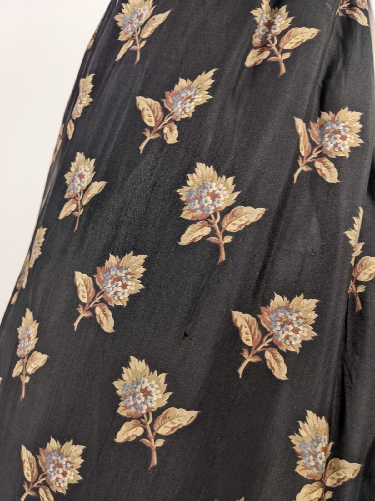 VICTORIAN 1890’S LILAC FLORAL PRINT SILK BUSTLE SKIRT W RUFFLES - Fresh Stock Dated March 2026