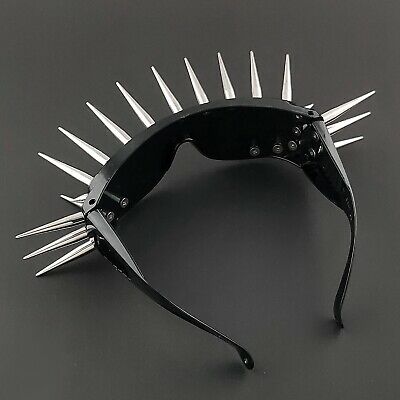 Unisex Punk Rock Spike Sunglasses Black Metal Rivet Glasses Men Women - Fresh Stock Dated December 2025