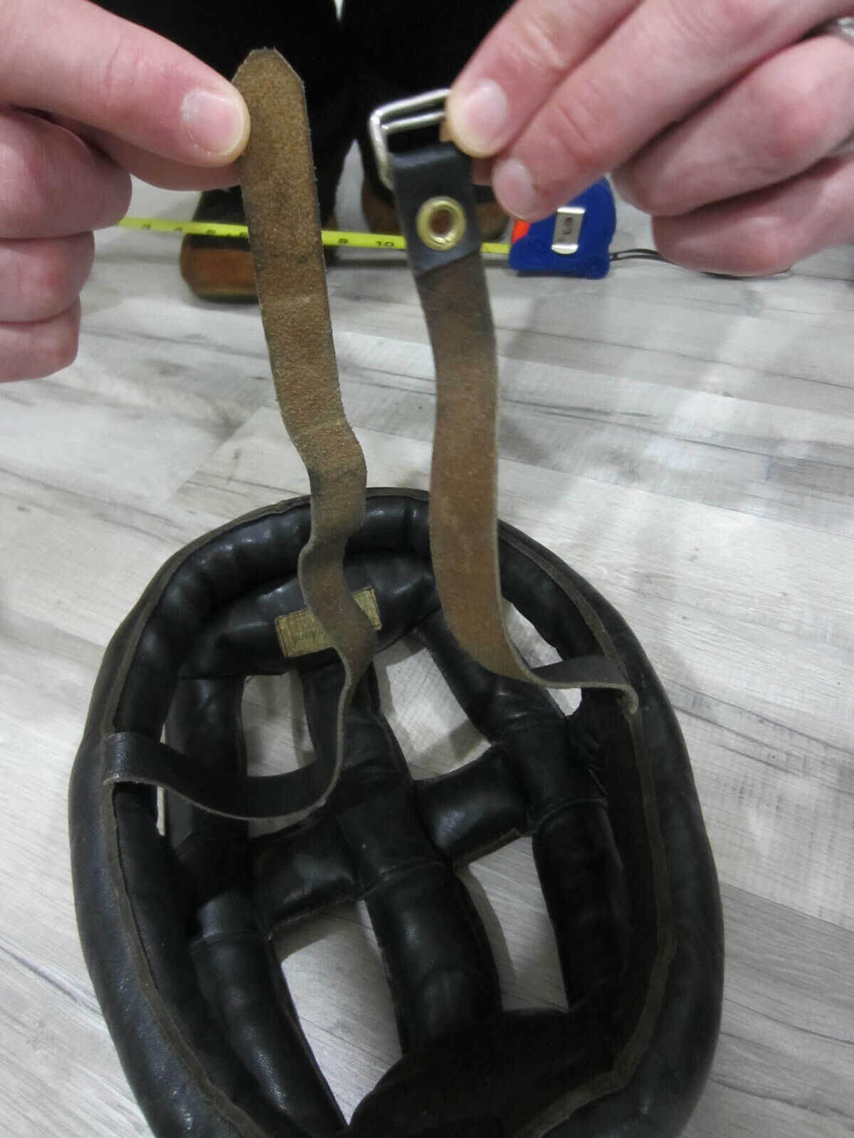 Vintage John F. Kucharik Vintage LEATHER BICYCLE HELMET -Cycling Bike Helmet - Fresh Stock Dated December 2025