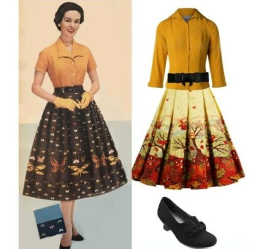 Rare 1950s Vintage Crisp Cotton Novelty Full Skirt - Fresh Stock Dated February 2026