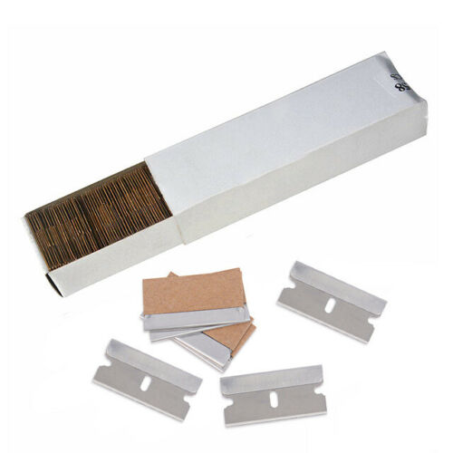 Long Handle Scraper + 100 Pcs Blades for Stickers Glue Remover Paint Cleaning - Fresh Stock Dated February 2026