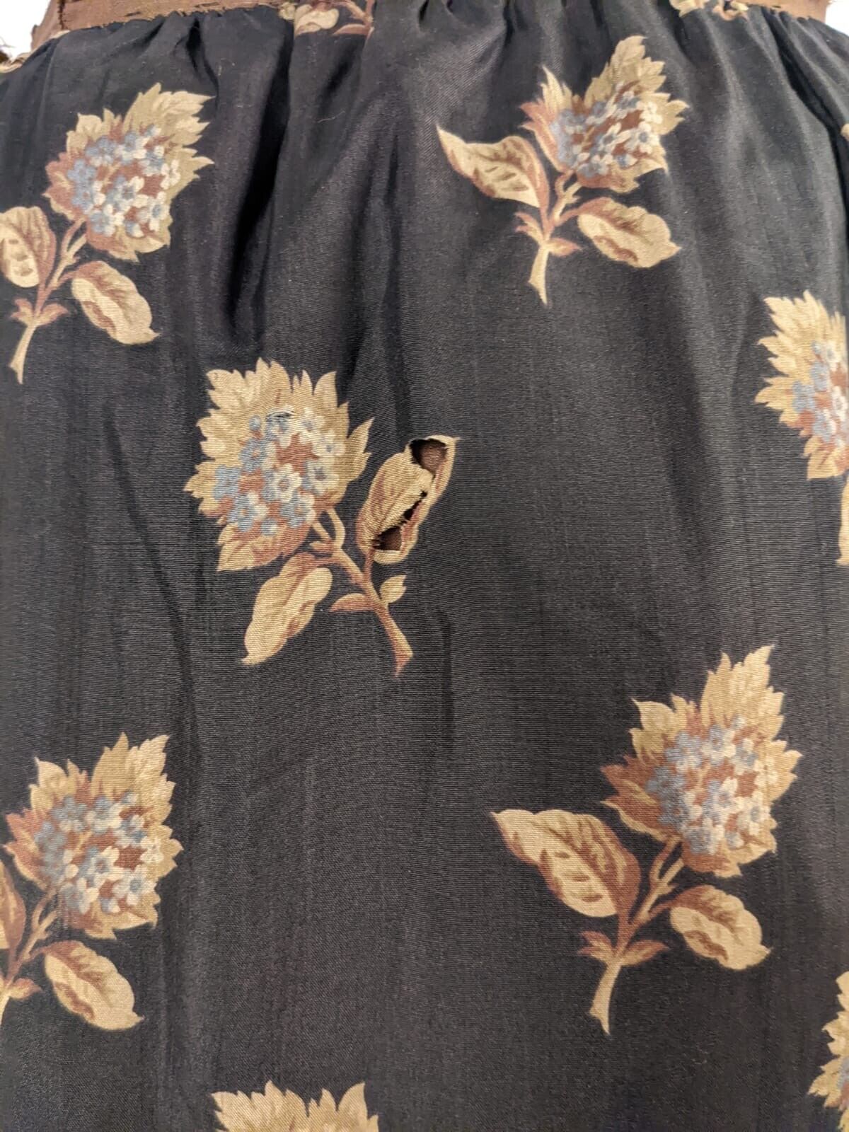 VICTORIAN 1890’S LILAC FLORAL PRINT SILK BUSTLE SKIRT W RUFFLES - Fresh Stock Dated March 2026