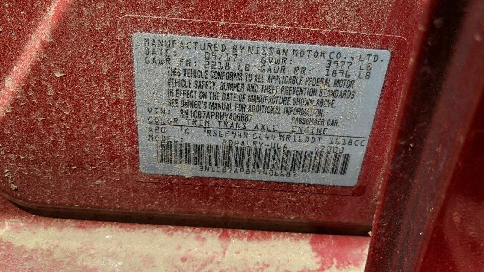 2017 2018  19 NISSAN SENTRA 1.6L MANUAL MT STANDARD TRANSMISSION ASSEMBLY - Fresh Stock Dated February 2026