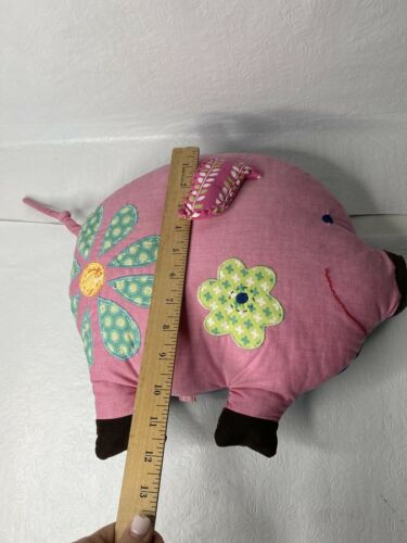 Pottery Barn PB Teen Pig Pink Stitch Flowers Blue Polka Dots Pillow Decor - Fresh Stock Dated December 2025