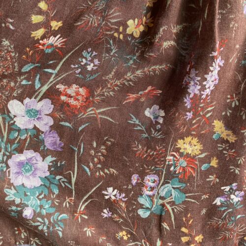 Vintage Gunne Sax Jessica McClintock Tiered Brown Floral Print Midi Skirt 5 - Fresh Stock Dated February 2026