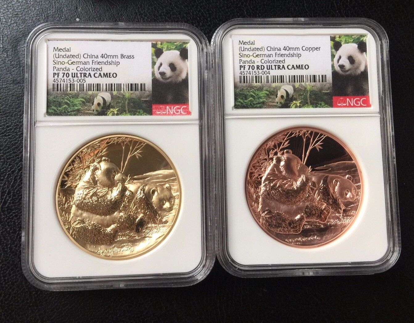 50set  NGC PF70 2017 Sino German Friendship Panda Medal Set 4pc - Fresh Stock Dated February 2026