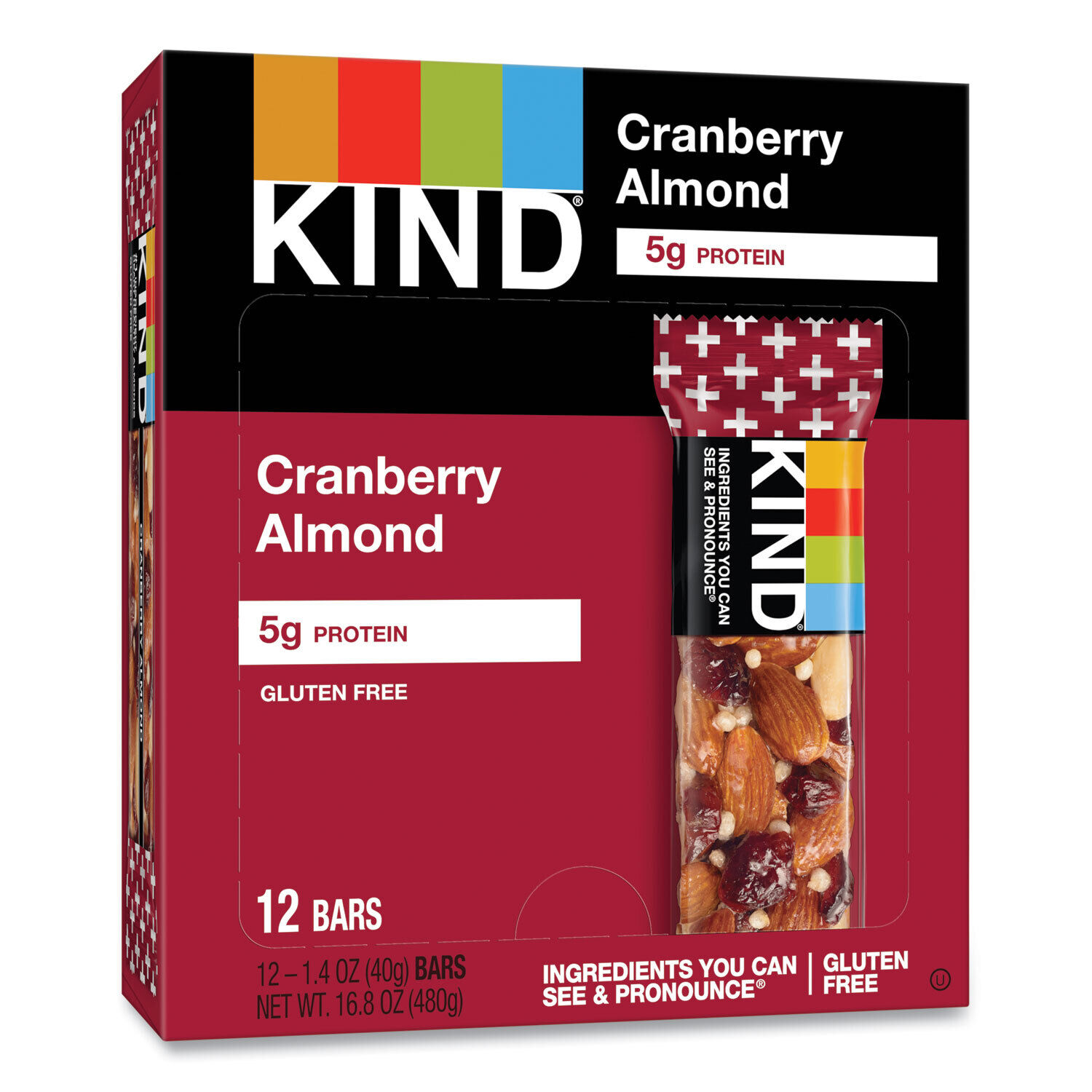 Plus Nutrition Boost Bar, Cranberry Almond and Antioxidants, 1.4 oz, 12/Box - Fresh Stock Dated February 2026