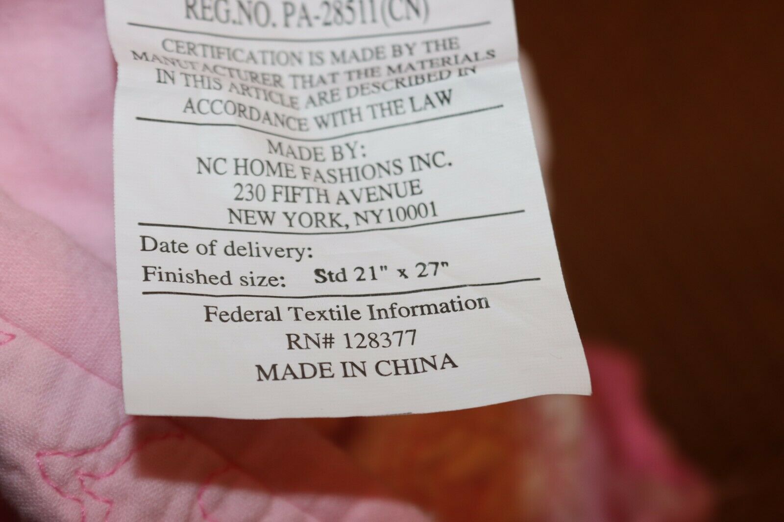 Frolics Pink Standard Sized pillow sham butterfly design 2 sided hot & pale Pink - Fresh Stock Dated December 2025