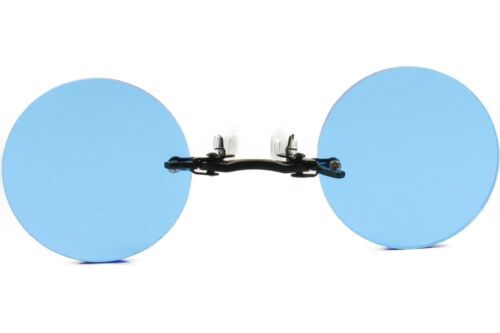 Vintage Retro Pince Nez Round Gothic Blue Costume Festival Cosplay Sun Glasses - Fresh Stock Dated February 2026