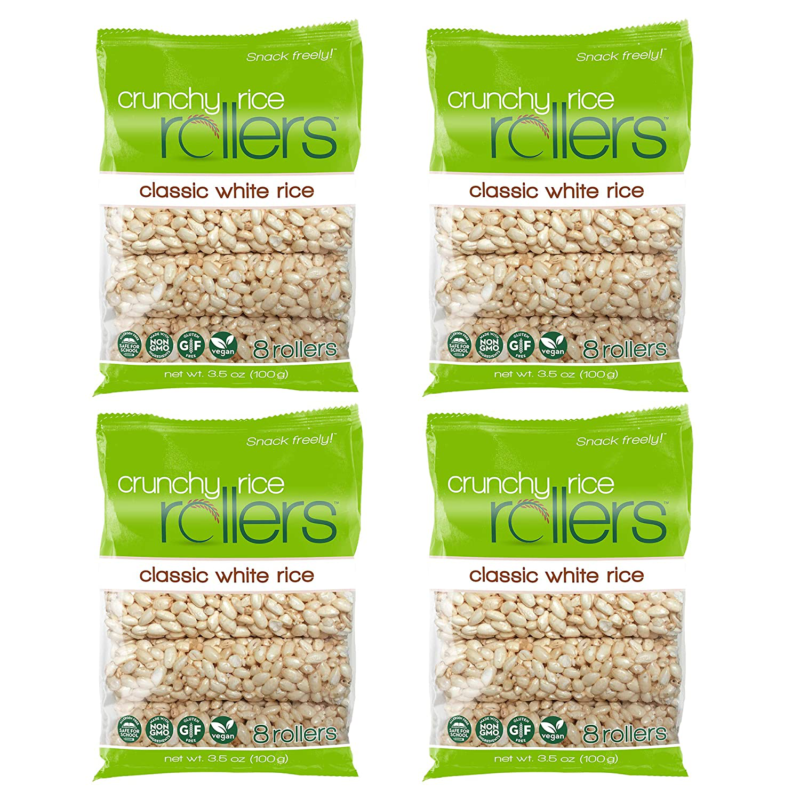 Bamboo Lane Crunchy Rice Rollers, 3.5 Ounce (4 Packs of 8 Rollers) - Fresh Stock Dated December 2025