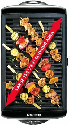 CHEFMAN - Electric Smokeless Indoor Grill with Nonstick Coating - Black - Fresh Stock Dated December 2025