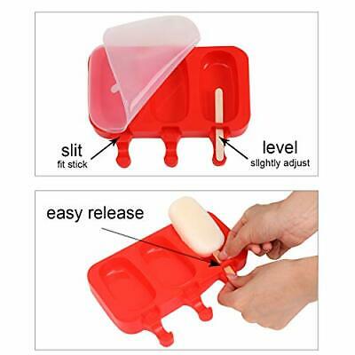 Flat Silicone Popsicle Molds for Kids BPA-Free, DIY Ice Pop Molds with Red - Fresh Stock Dated February 2026