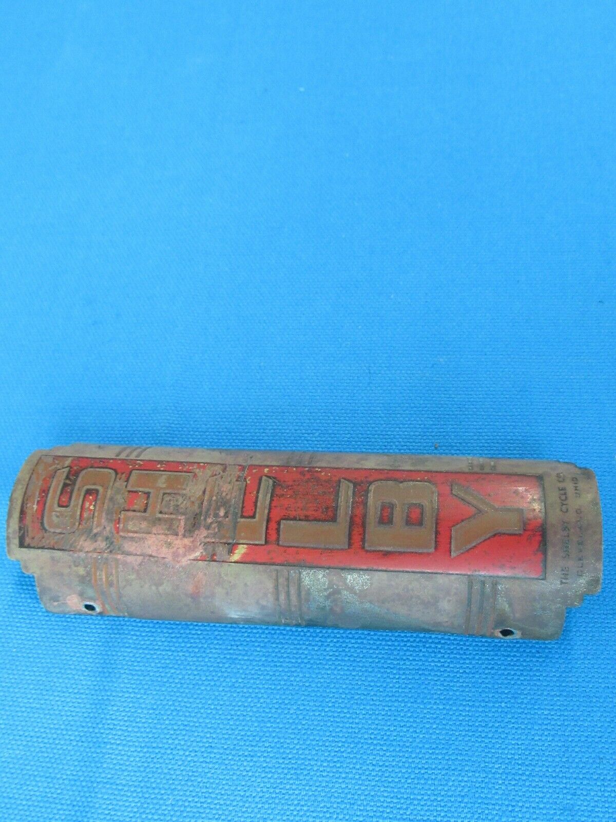 Vintage Shelby Brass Bicycle Head Badge 5