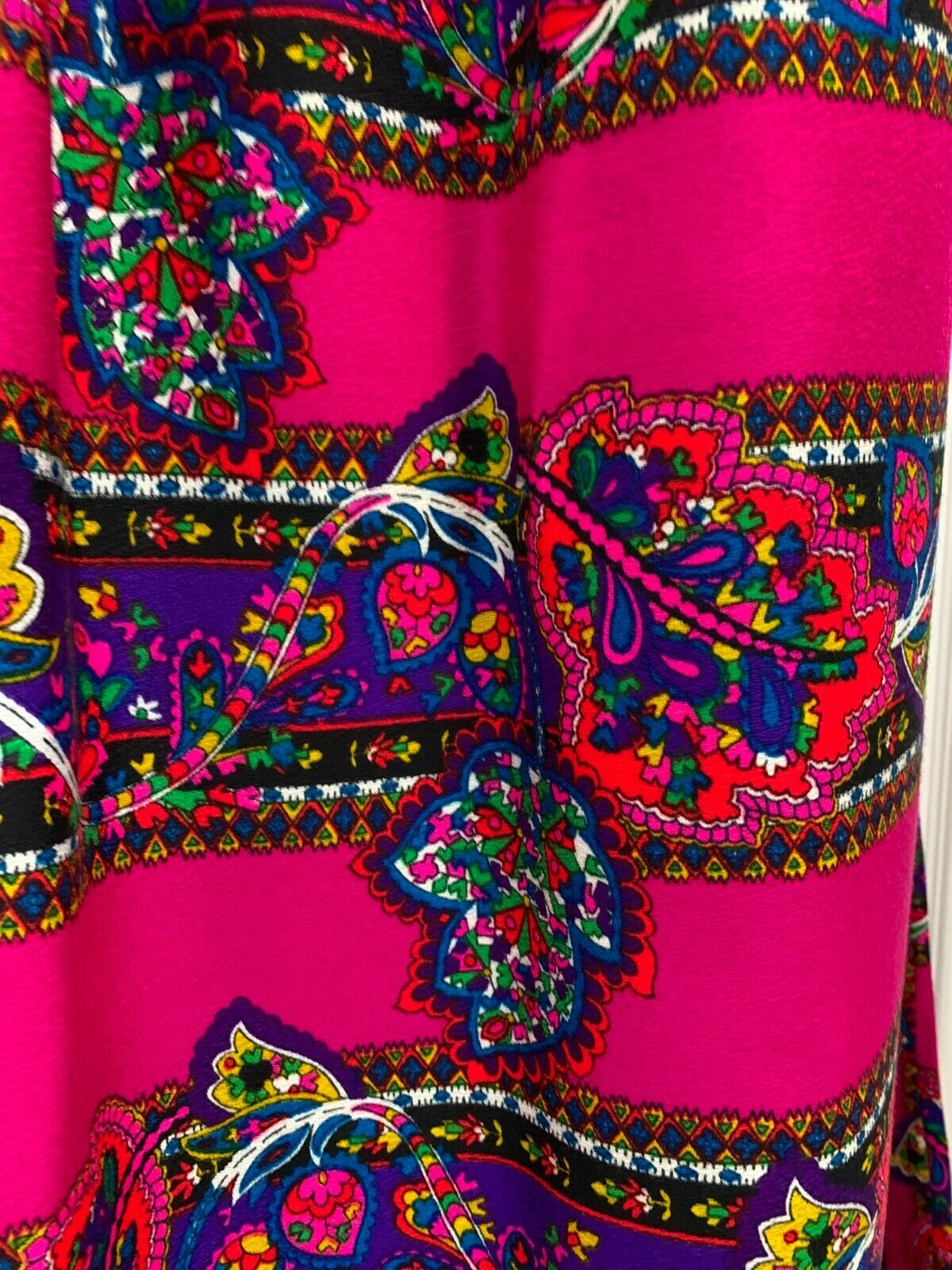 Vintage 1960's Handmade Bright Multicolor Maxi Skirt Vibrant Retro 26