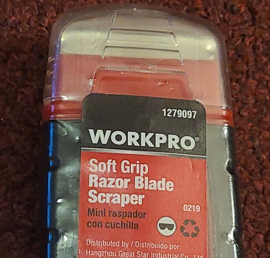 NEW WORKPRO SOFT GRIP RAZOR BLADE SCRAPER MINI 1279097 - Fresh Stock Dated February 2026