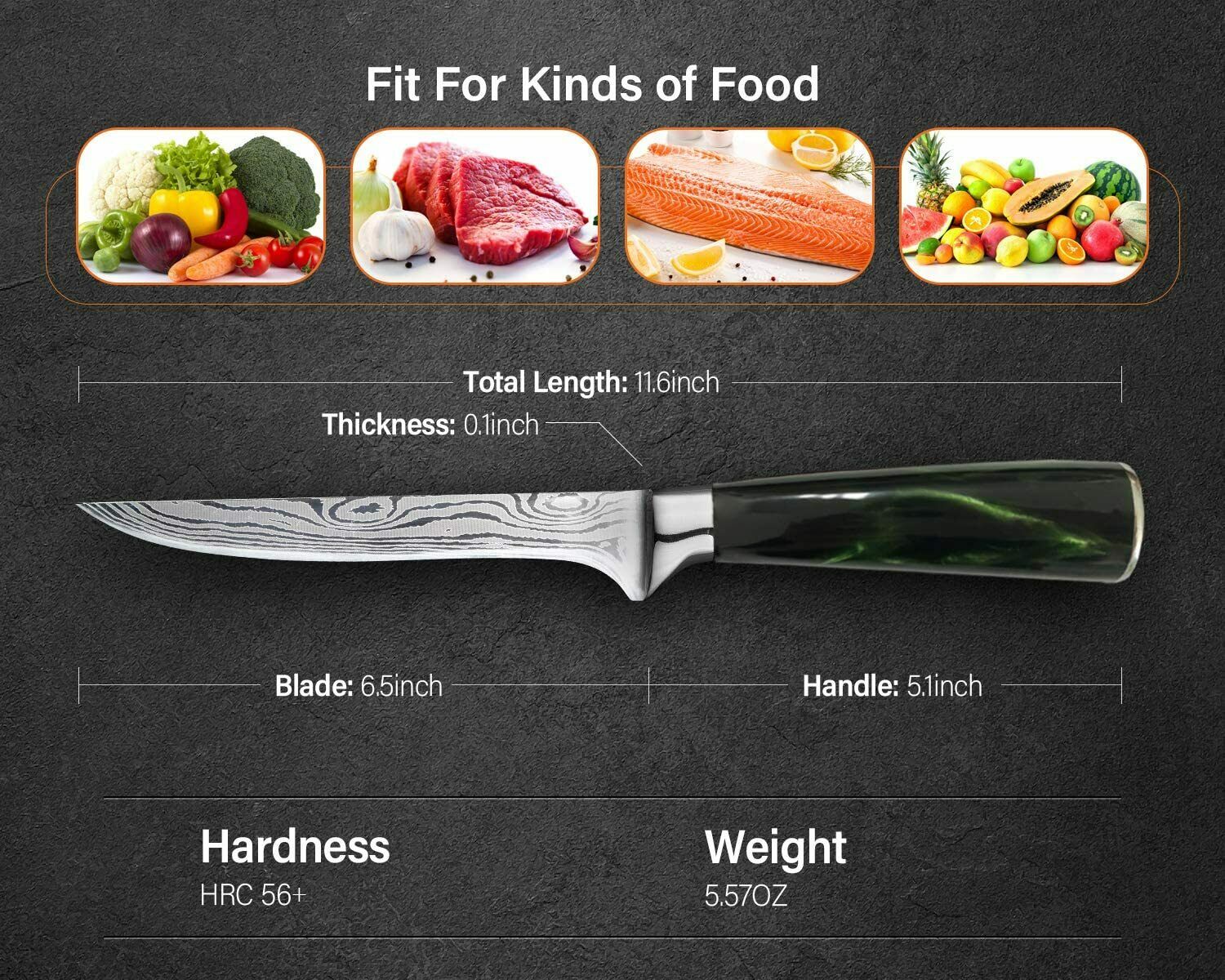 New 6 Inch Boning Knife German High Carbon Stainless Steel Fillet Knife for Home - Fresh Stock Dated December 2025