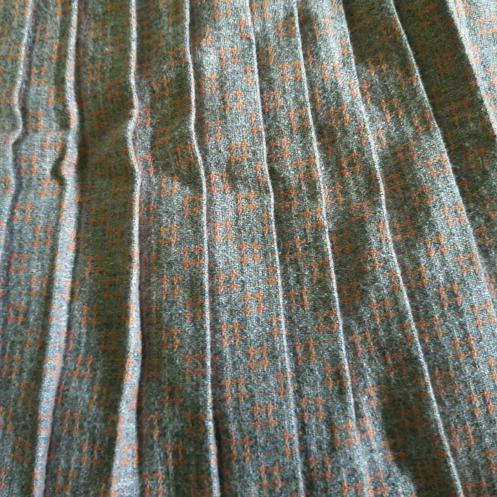 Vintage Patterned Wool Skirt Small / Pleated / 1960's to 1970's High Waisted - Fresh Stock Dated February 2026