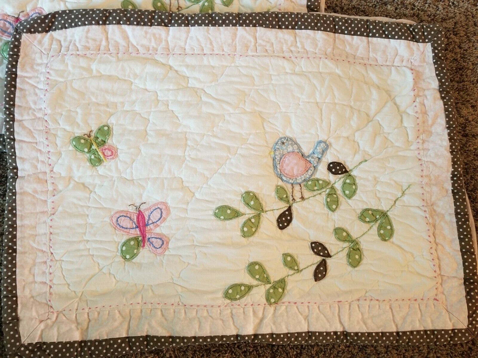 Pottery Barn Kids HAYLEY Owl Bird Standard Quilted Pillow Sham SET - Fresh Stock Dated January 2026