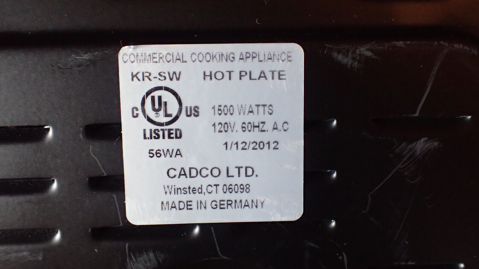 Cadco Commerical KR-SW Portable Cast Iron Range 120-Volt Hot Plate - Fresh Stock Dated February 2026