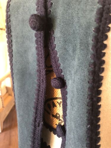 Vintage BoHo Hippie Retro 1970 Suede Skirt And Vest Blue - Fresh Stock Dated February 2026