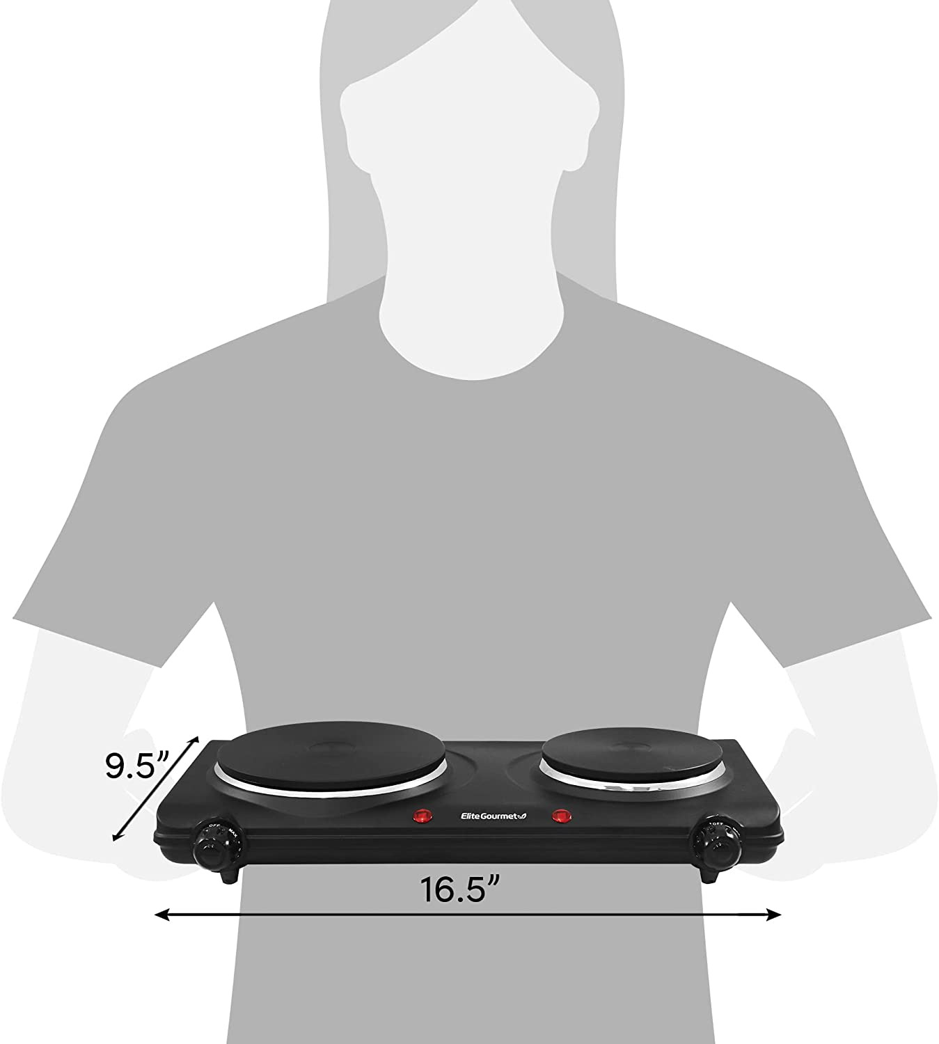 Electric Double Buner Cast Iron Hot Plate Cooktop Portable Countertop Stove - Fresh Stock Dated February 2026