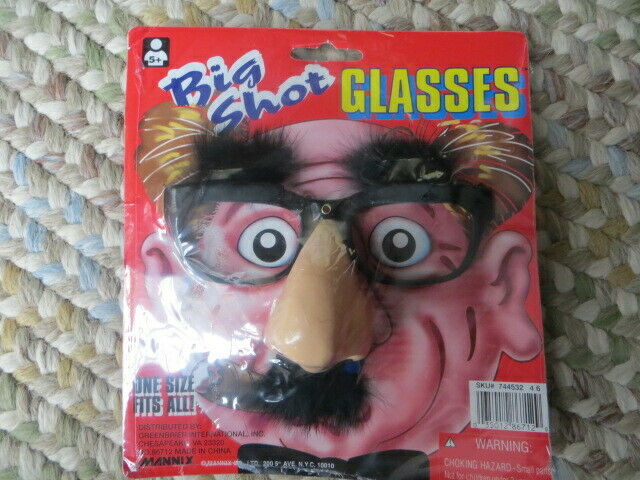Mr. Boss Groucho Marx Funny Nose Disguise Glasses Bushy Eyebrows and Mustache - Fresh Stock Dated February 2026