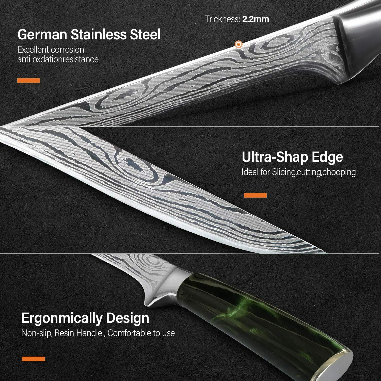 New 6 Inch Boning Knife German High Carbon Stainless Steel Fillet Knife for Home - Fresh Stock Dated December 2025
